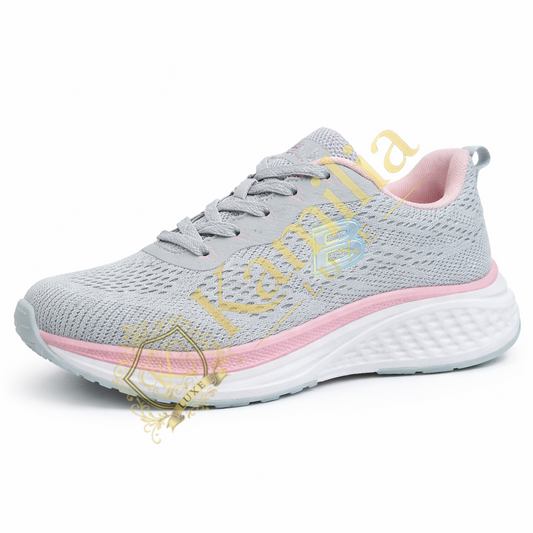 Baskets Medical DM Gris & Rose - vue 1