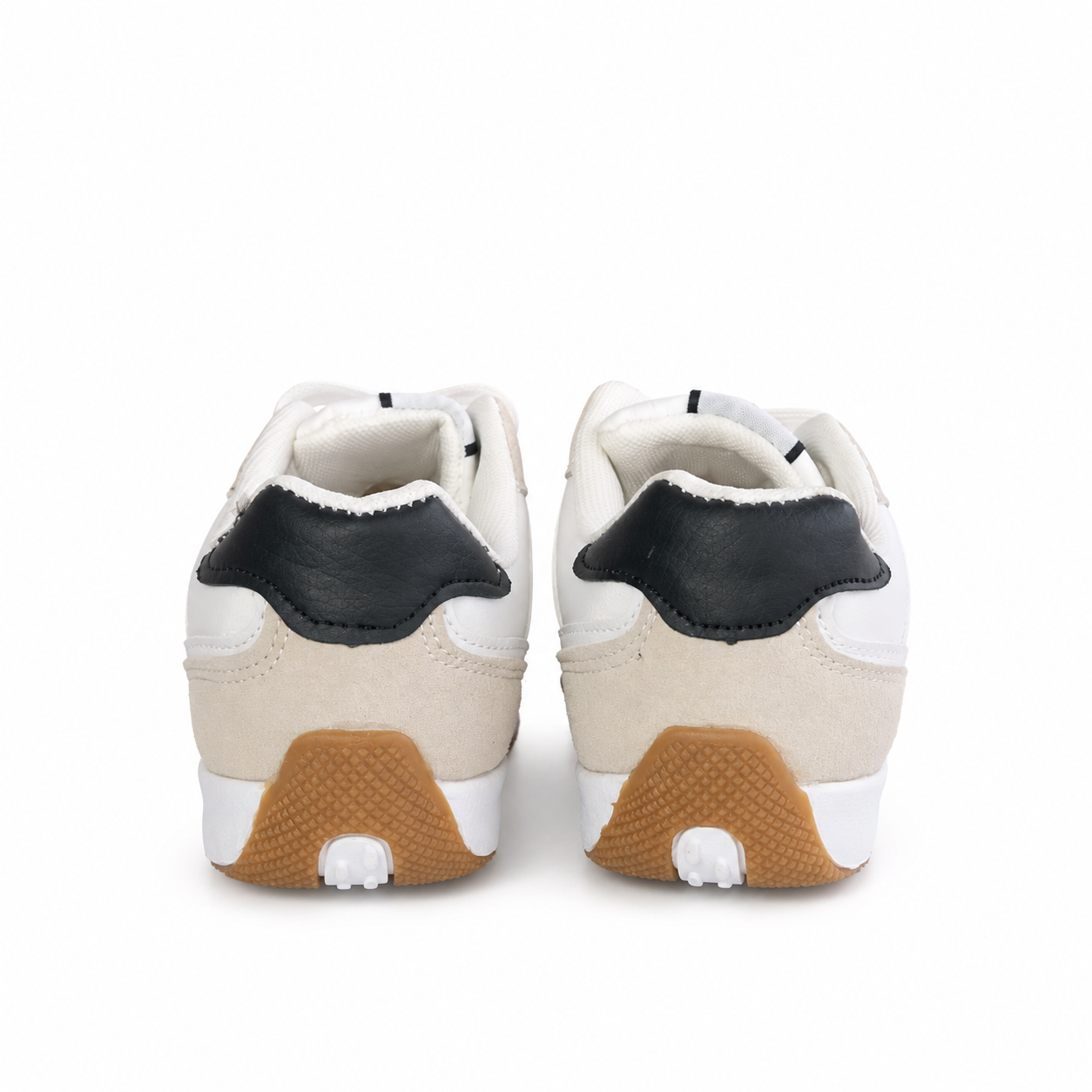 BASKET CLASSY BLANC & BEIGE  LACETS