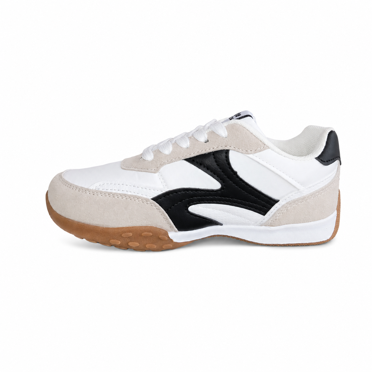 BASKET CLASSY BLANC & BEIGE  LACETS