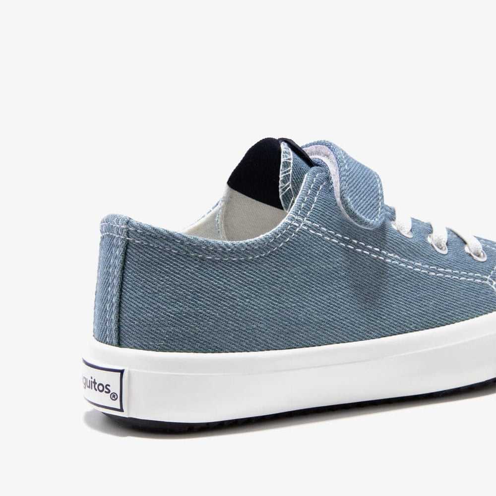 Baskets à lacets élastiques en denim