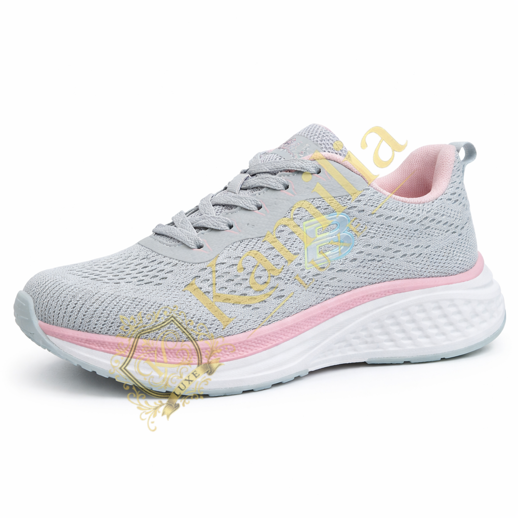 Baskets Medical DM Gris & Rose - vue 1