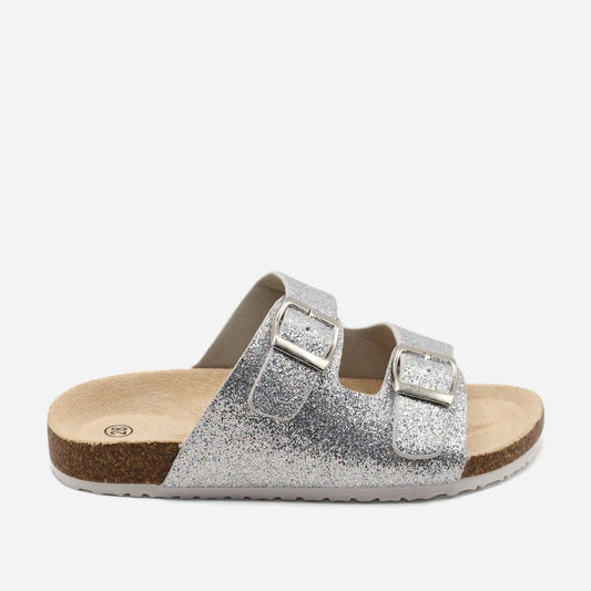 Sandales Fille Argent Double Bride