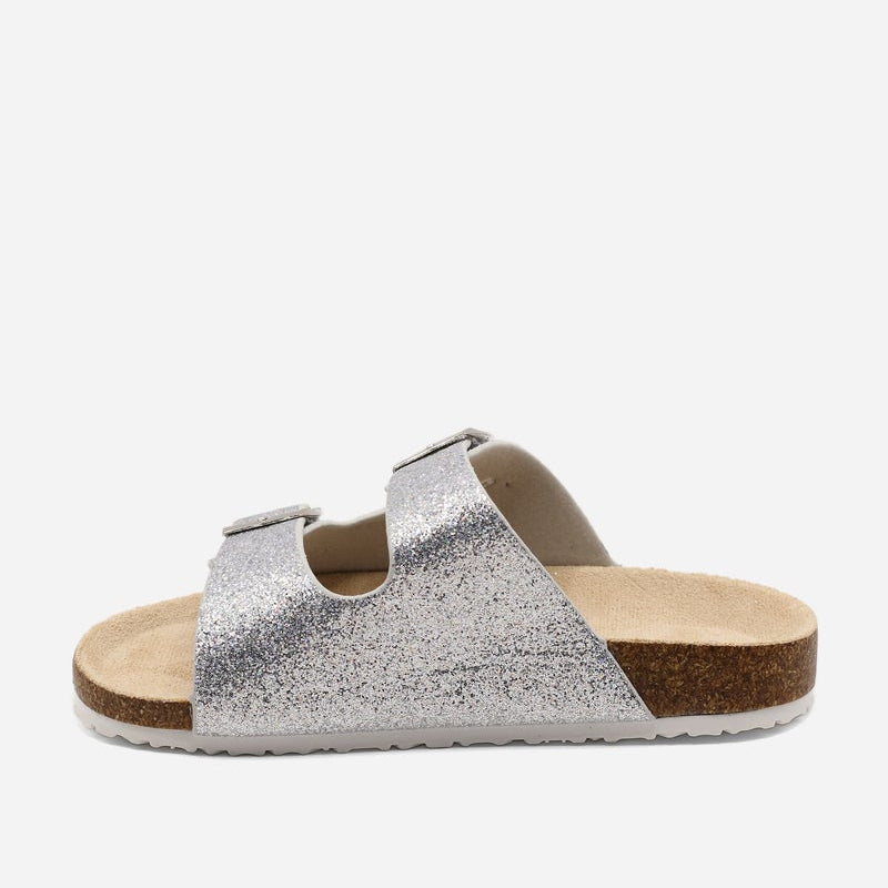 Sandales Fille Argent Double Bride