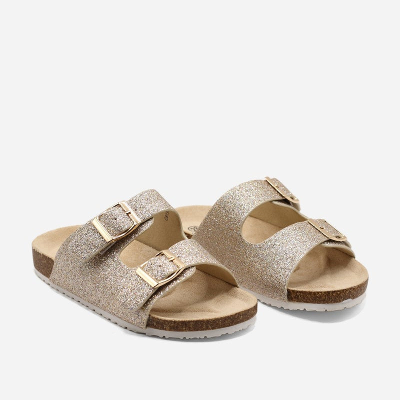 Sandales Fille Doré Double Bride