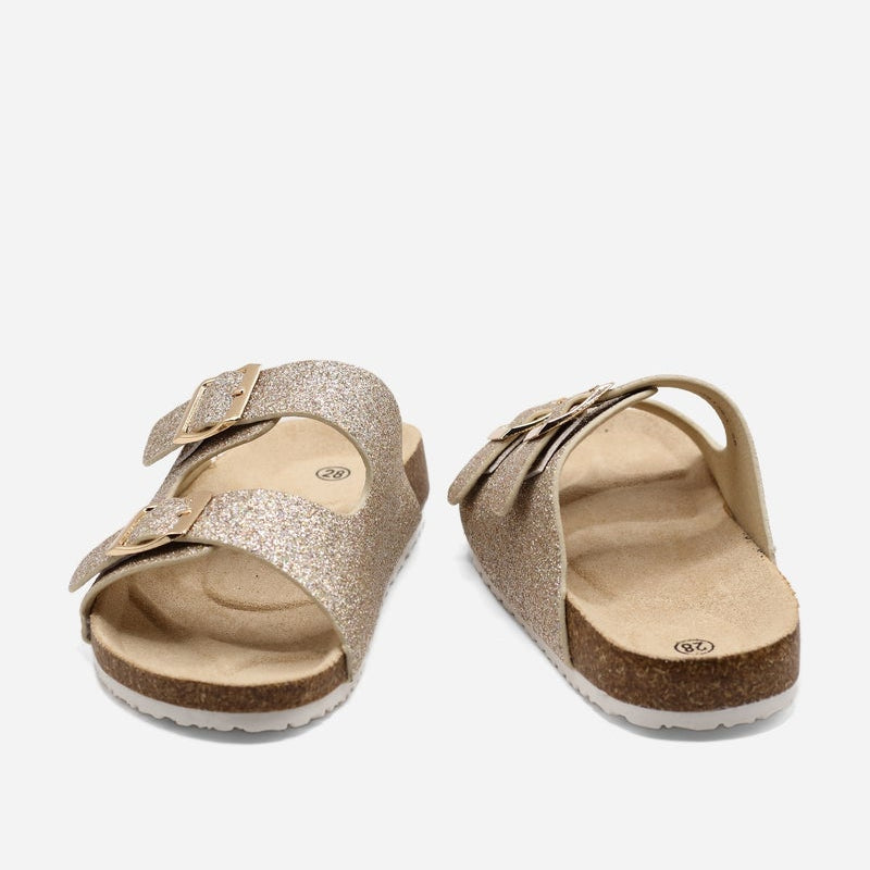 Sandales Fille Doré Double Bride
