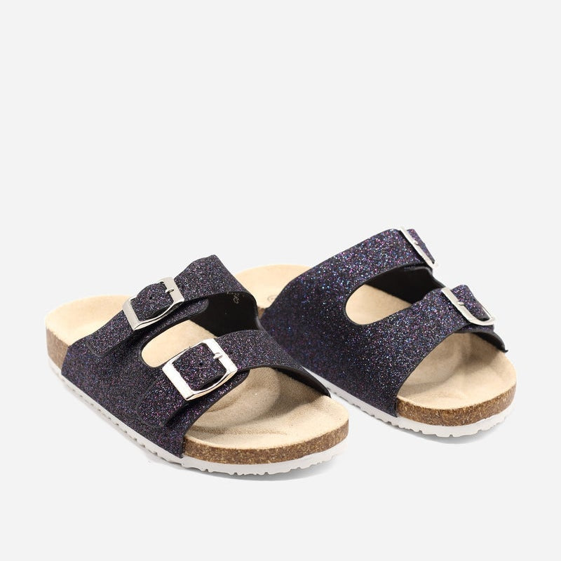 Sandales Fille Noir Double Bride