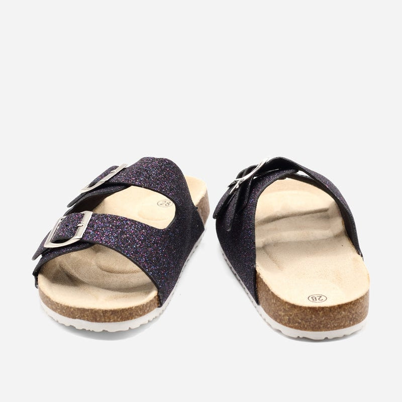 Sandales Fille Noir Double Bride