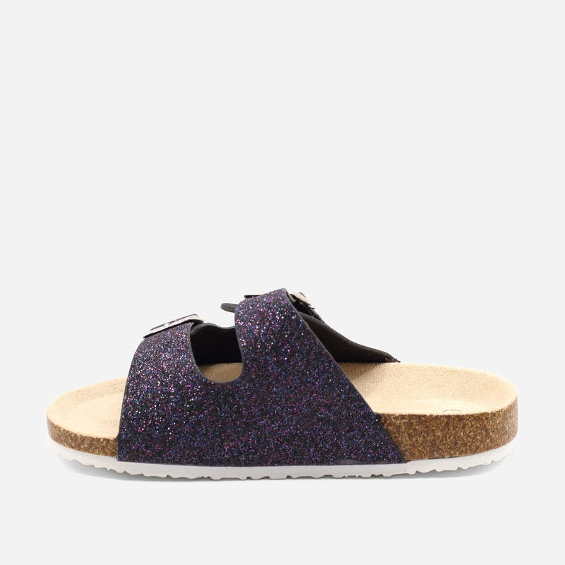 Sandales Fille Noir Double Bride