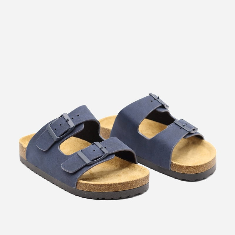 Mules double brides - Bleu foncé