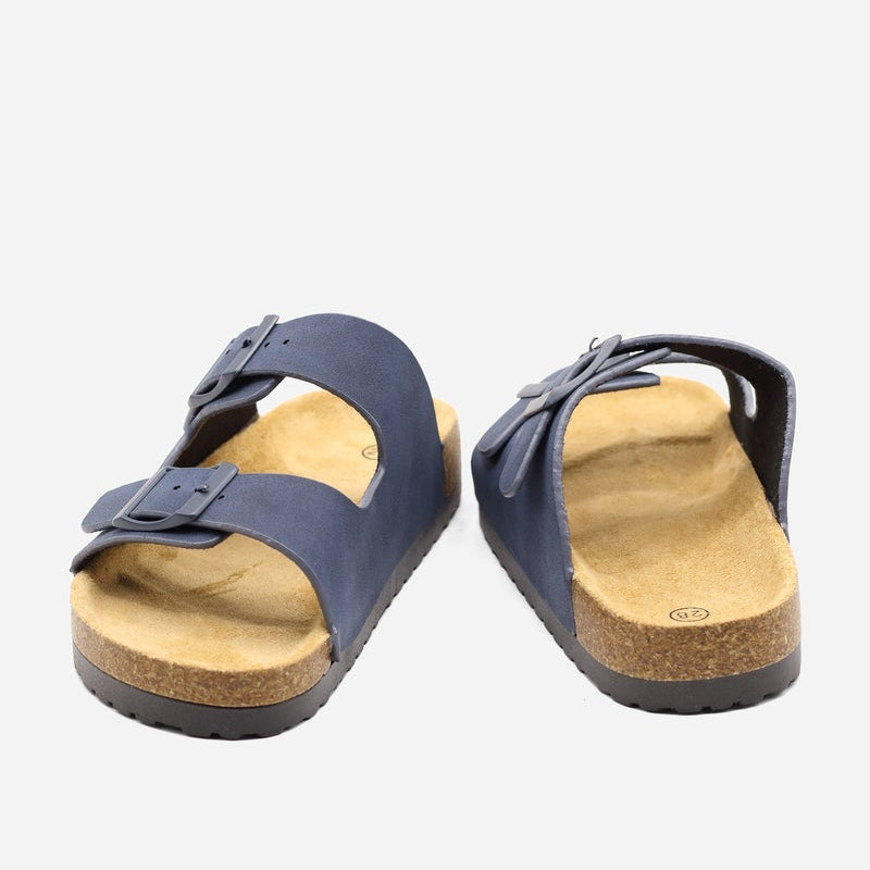 Mules double brides - Bleu foncé
