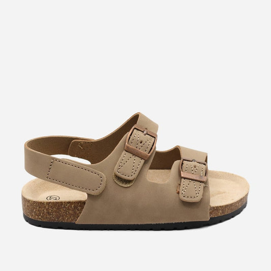 Sandales à scratch - Taupe