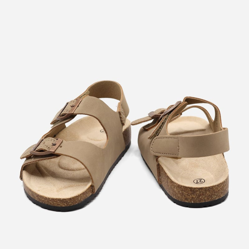 Sandales à scratch - Taupe