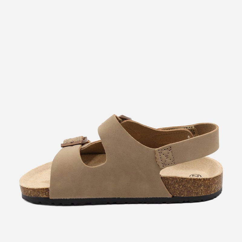 Sandales à scratch - Taupe